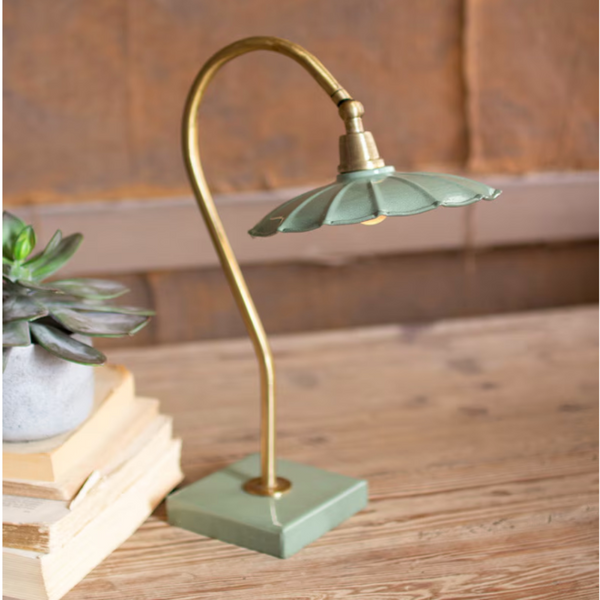 Antique Brass Goose Neck Table Lamp